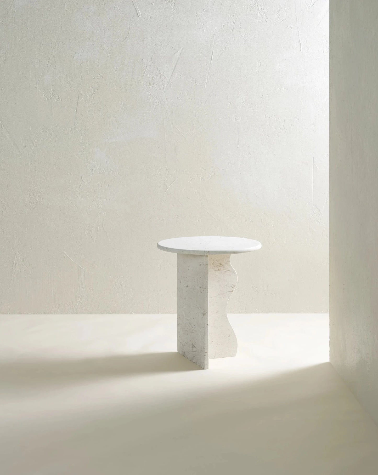 'Ana' Wave Side Table - Limestone