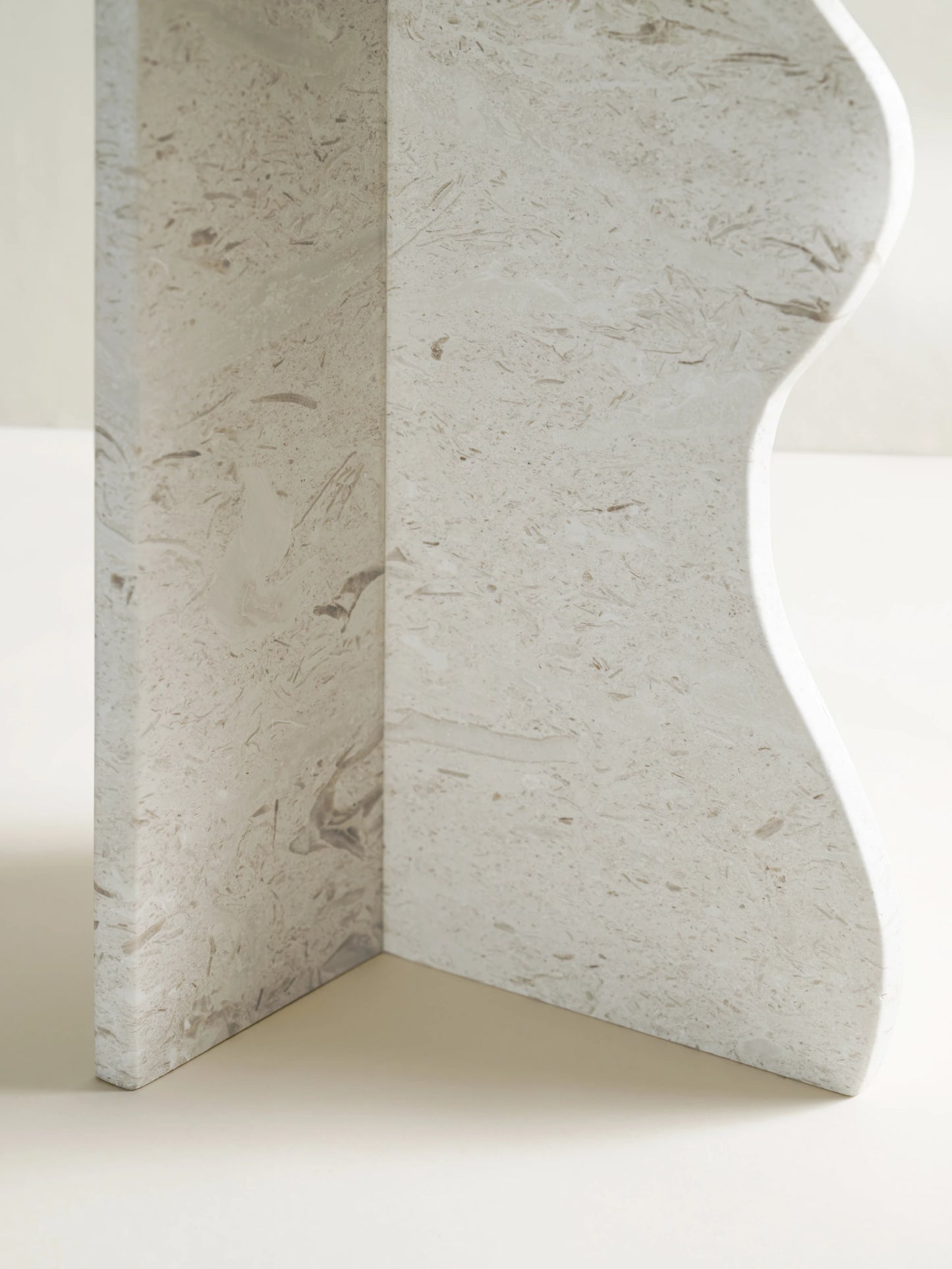 'Ana' Wave Side Table - Limestone