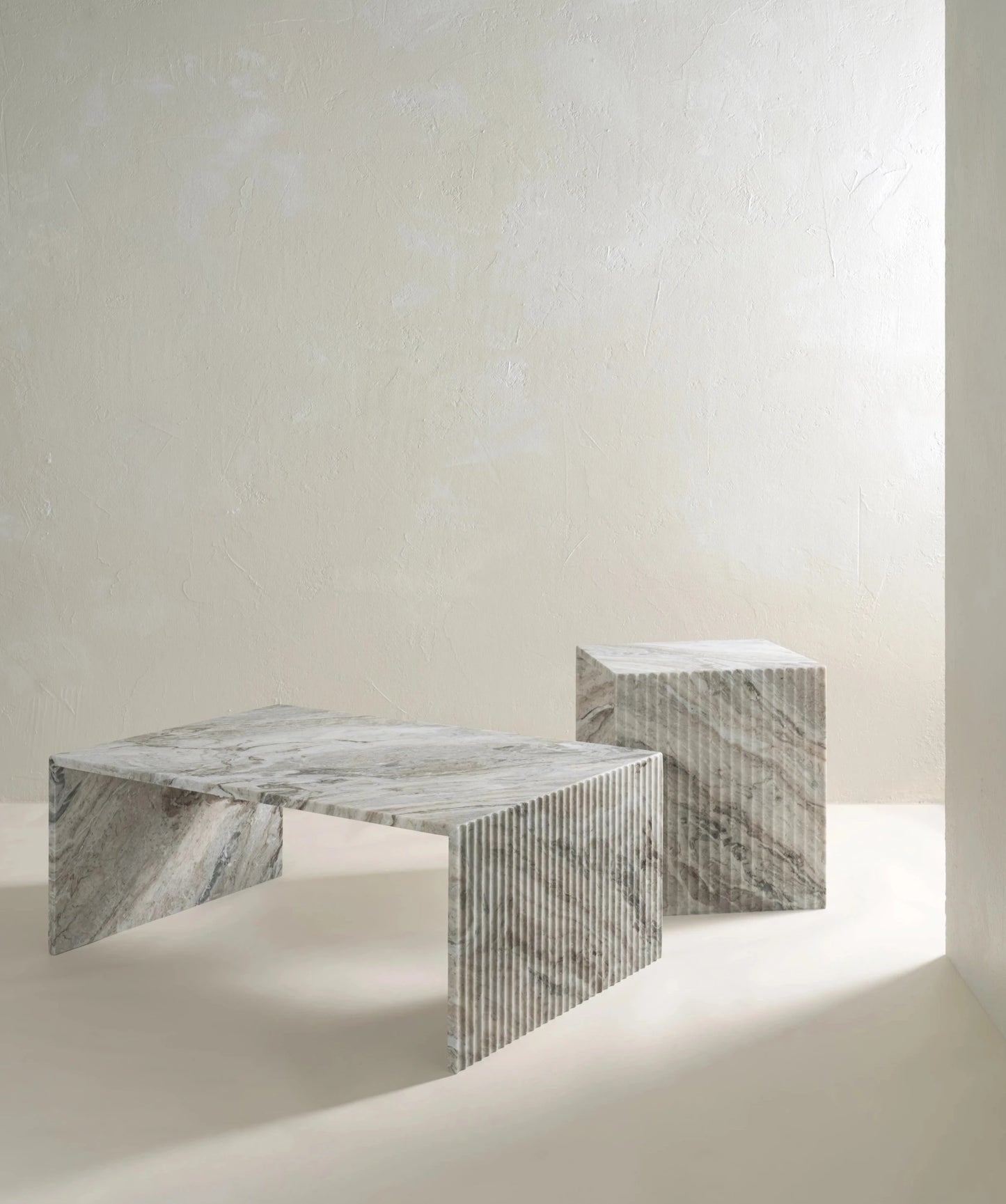 'Ida' Fluted Side Table - Fantasy Brown