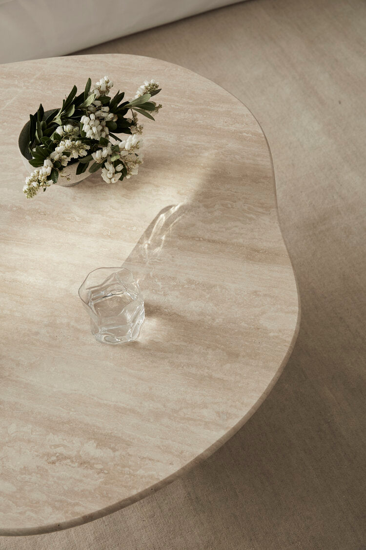 Australian Designed Curved Travertine Coffee Table Mediterranean Inspired Furniture
