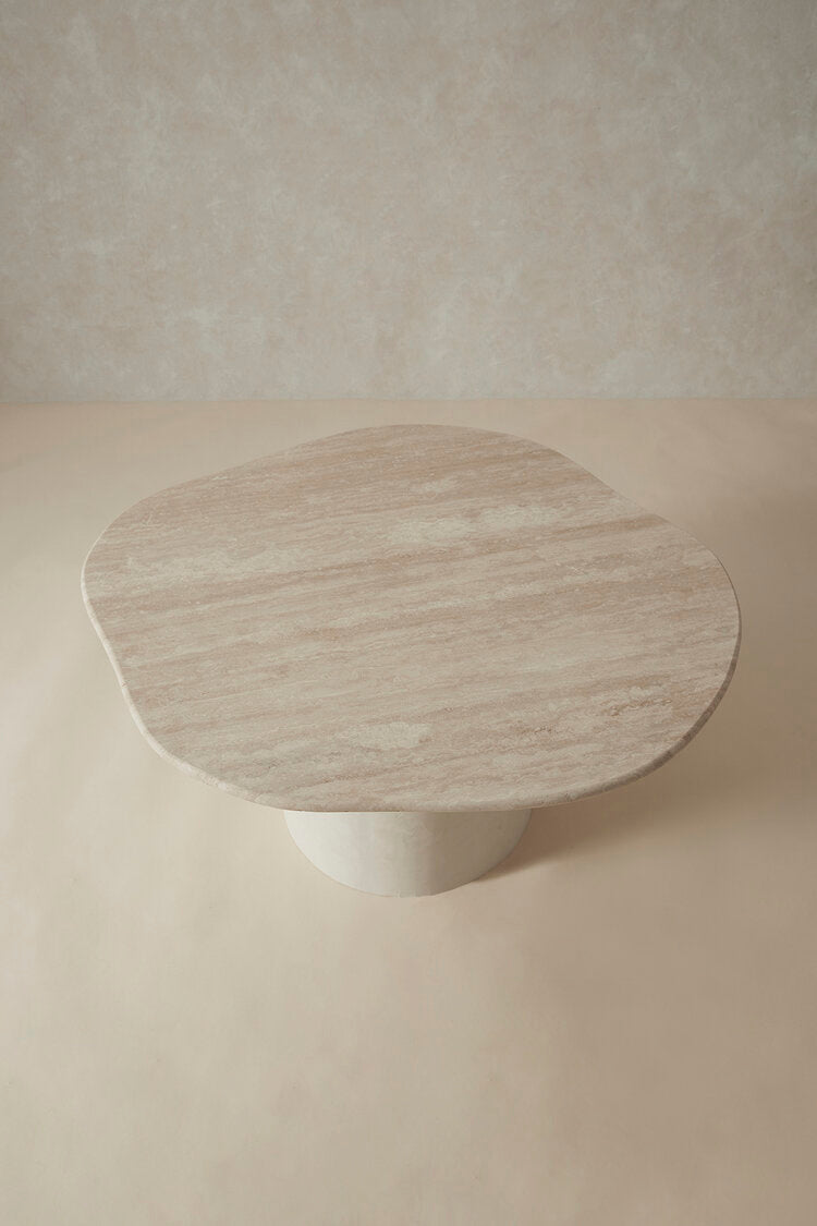 Australian Designed Curved Travertine Coffee Table Mediterranean Inspired Furniture