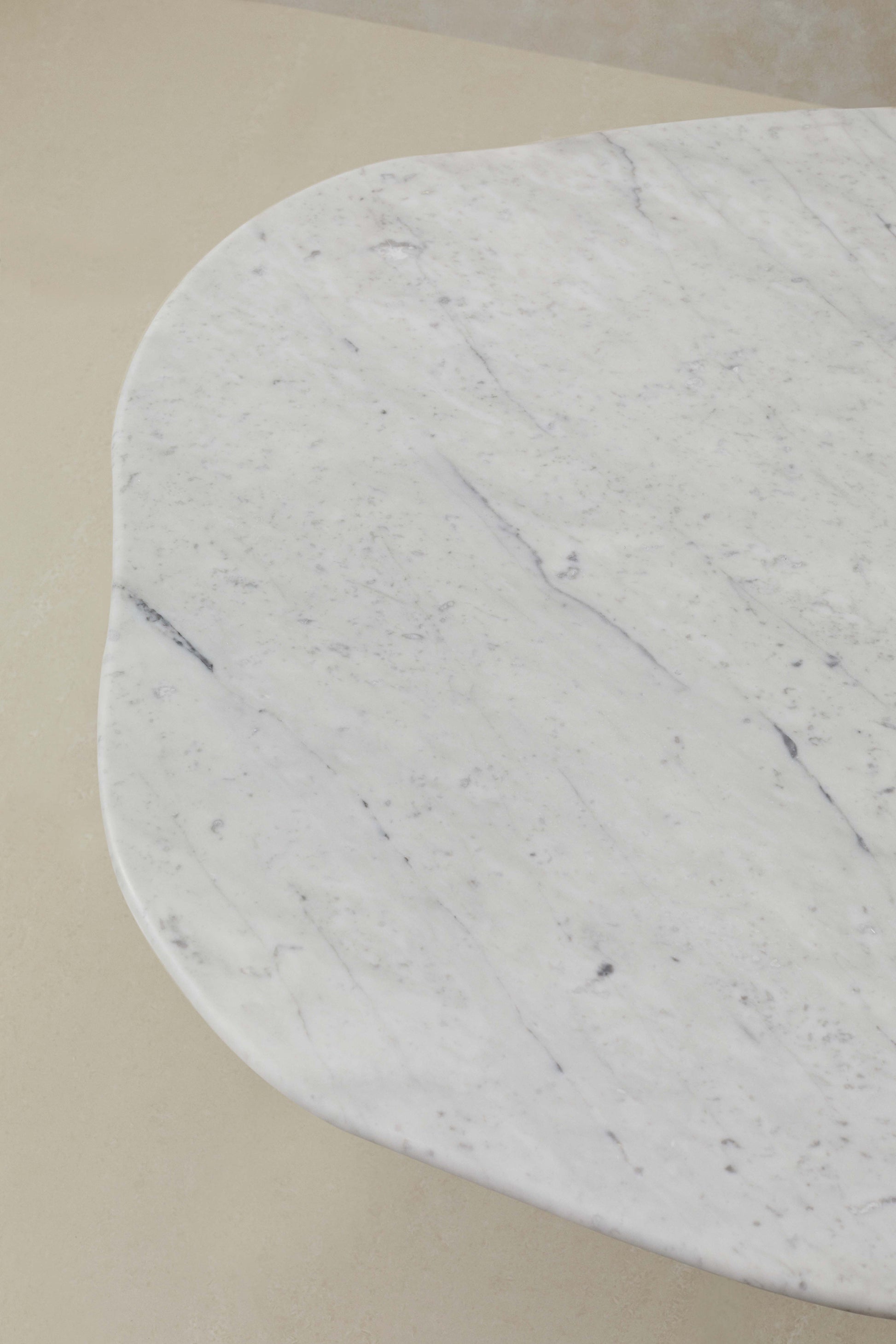Elegant Round Curved Marble Coffee Table Bianco Carrara Chelon Australian Designer Furniture