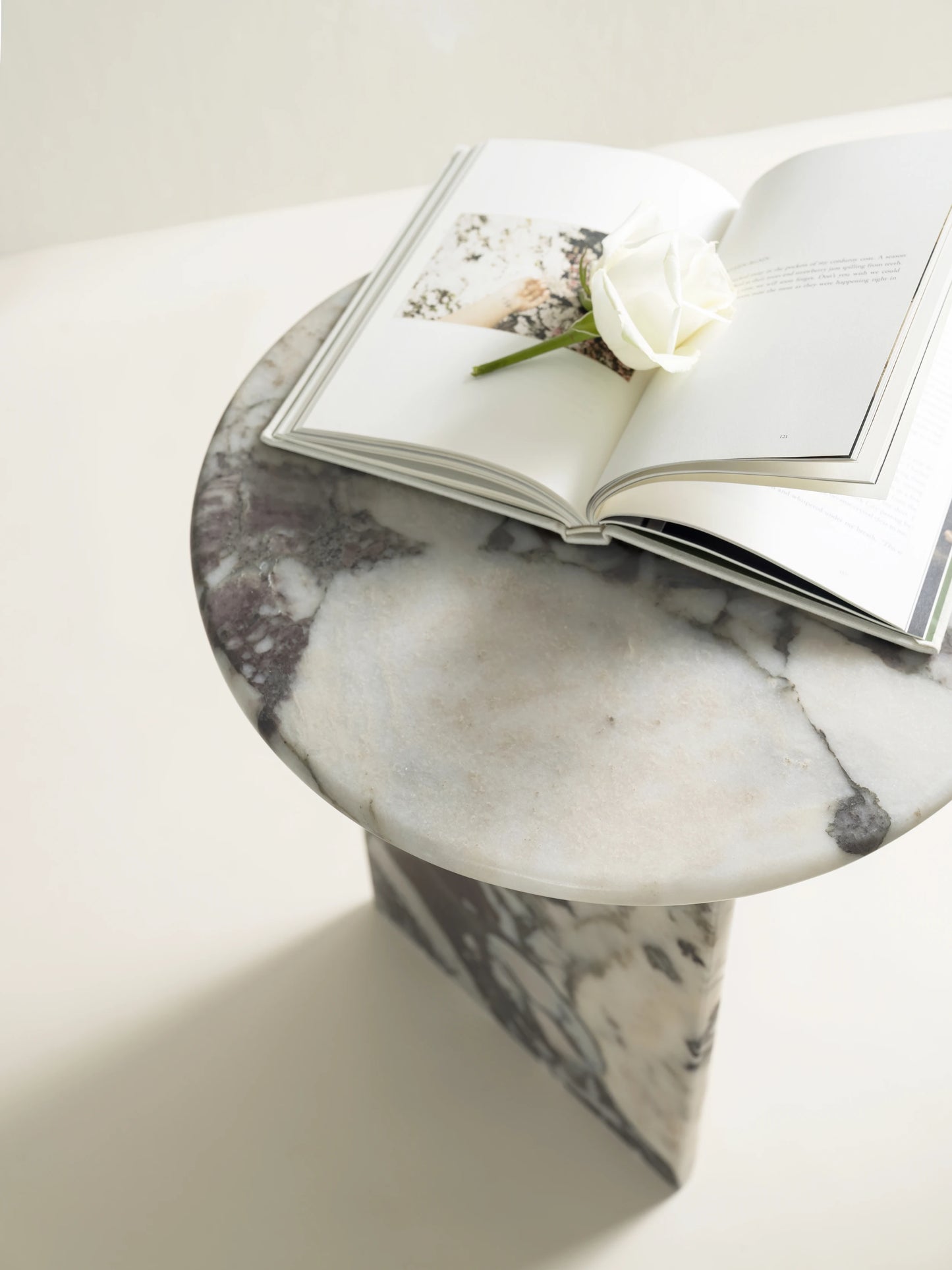 'Ana' Wave Side Table - Calacatta Viola