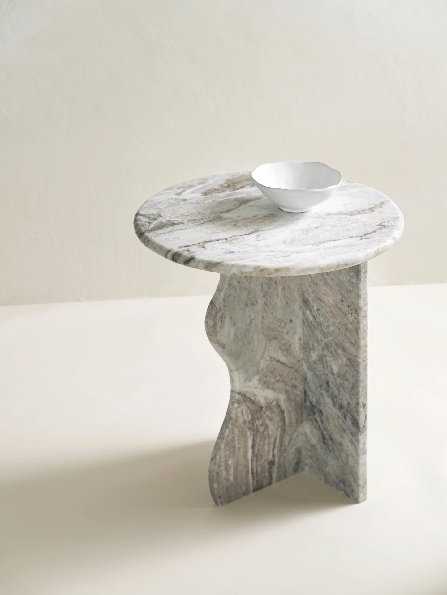 NEW - 'Ana' Wave Side Table - Fantasy Brown