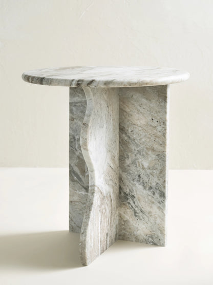 NEW - 'Ana' Wave Side Table - Fantasy Brown