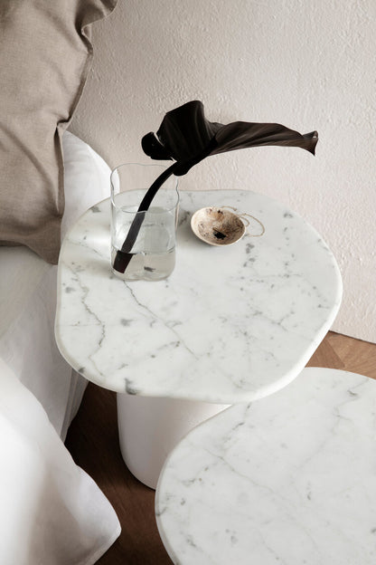'Camille' Organic Side Table Large - Bianco Carrara