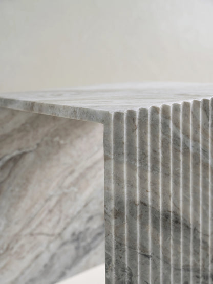 NEW - 'Ida' Fluted Side Table - Fantasy Brown