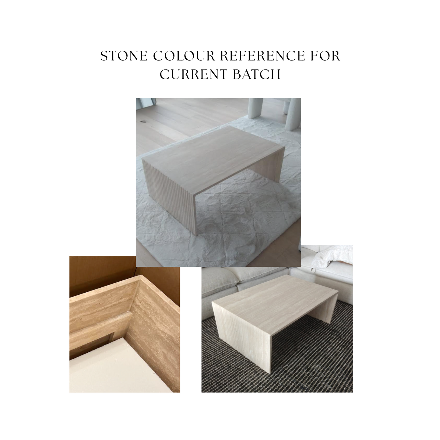 CLEARANCE - 'Ida' Fluted Coffee Table - Travertine