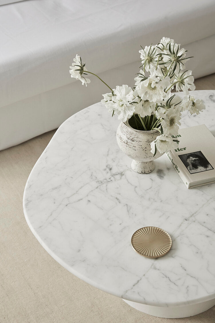 'Camille' Organic Coffee Table - Bianco Carrara