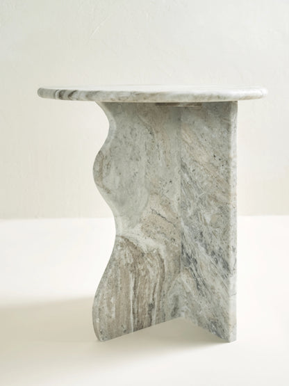 NEW - 'Ana' Wave Side Table - Fantasy Brown