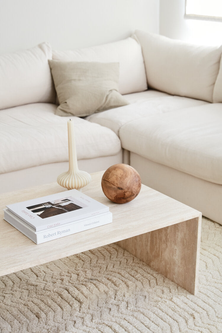 Coffee Table Fluted Travertine Chelon 