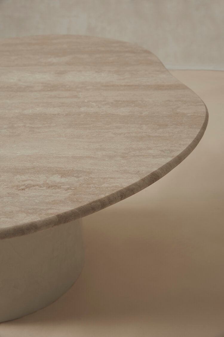 Australian Designed Curved Travertine Coffee Table Mediterranean Inspired Furniture