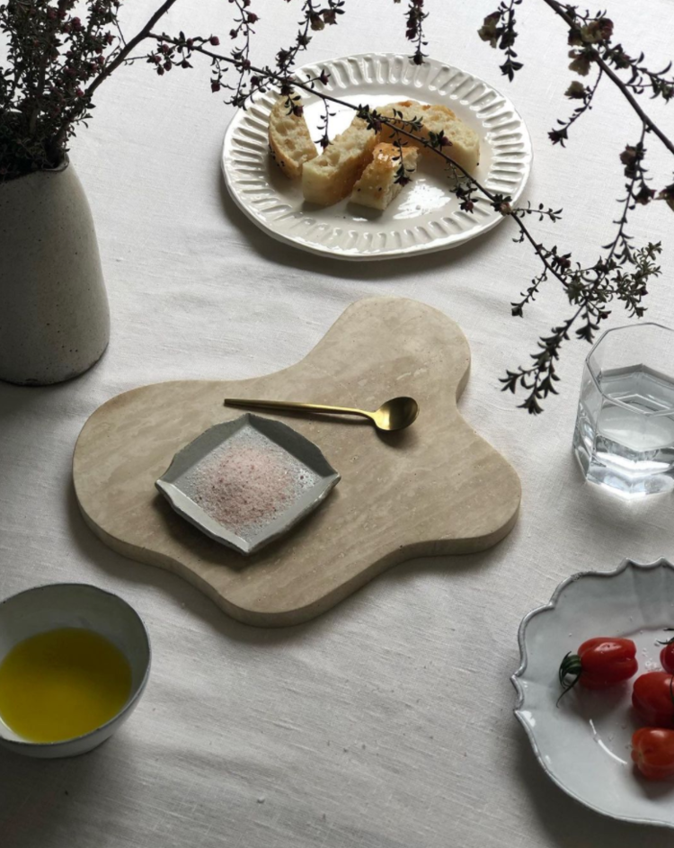 'Aimee' Tray Large - Travertine