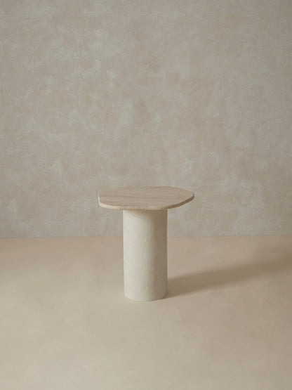 Nested Designer Travertine Side Table Mediterranean Inspired Furniture